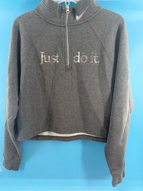 Nike Women's Sportswear SHINE Funnel-Neck Half-Zip Fleece Top